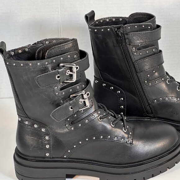 Ladies size 7.5 Black combat boots - Picture 4 of 15